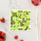 Serviette En Papier Chartreuse géométrique moderne du milieu du siècle (En situation)