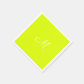 Serviette En Papier Chartreuse jaune - monogrammed (Coin)