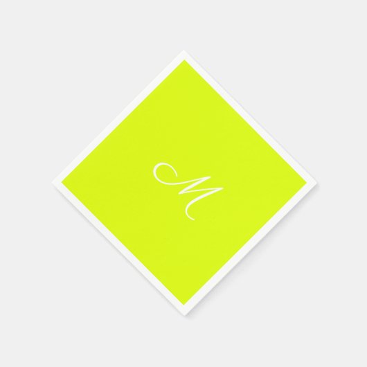 Serviette En Papier Chartreuse jaune - monogrammed (Coin)