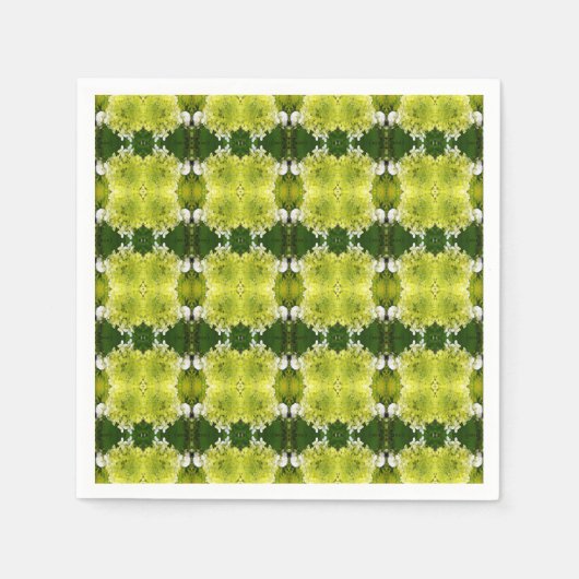 Serviette En Papier Chartreuse Vert Abstrait Hydrangea Blooms Motif (Devant)