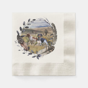 Serviette En Papier Chasse à la caille avec un Espagnol breton, Art