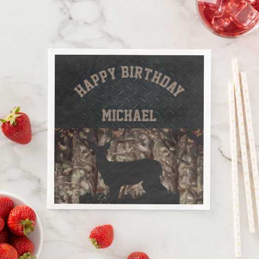 Serviette En Papier Chasse à la campagne Camo Anniversaire serviettes (En situation)