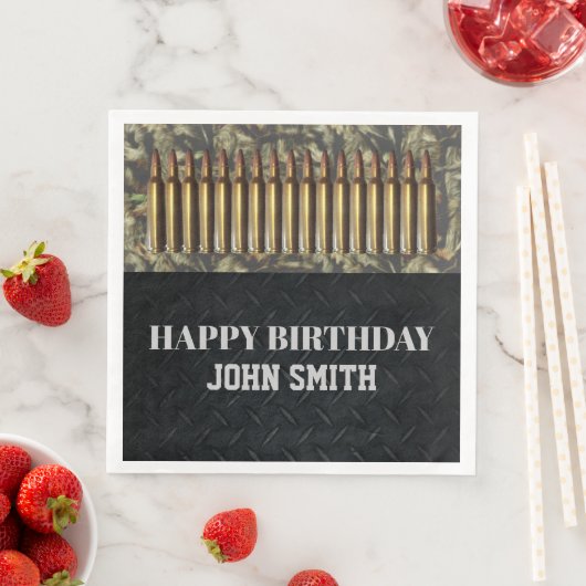 Serviette En Papier Chasse au Camo Ammo fête d'anniversaire serviettes (En situation)