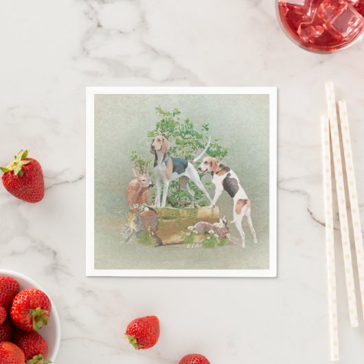 Serviette En Papier Chasse aux chiens (En situation)