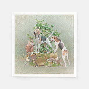 Serviette En Papier Chasse aux chiens