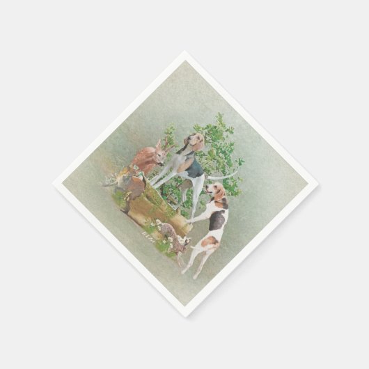 Serviette En Papier Chasse aux chiens (Coin)