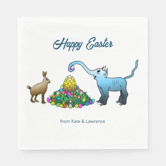 Serviette En Papier Chasse aux oeufs de Pâques (Devant)