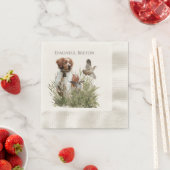 Serviette En Papier Chasse avec un chien breton, Art (En situation)