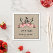 Serviette En Papier Chasse Kraft florale rustique sur Mariage (En situation)