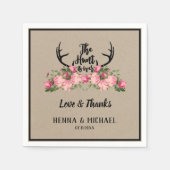 Serviette En Papier Chasse Kraft florale rustique sur Mariage (Devant)