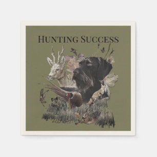 Serviette En Papier Chasse réussie, Deutsch Drahthaar