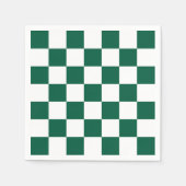 Serviette En Papier Chasseur À damiers vert et blanc (Devant)