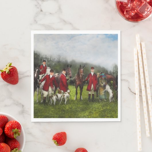 Serviette En Papier Chasseur - La chasse au renard - Tally-ho 1924 (En situation)