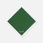 Serviette En Papier Chasseur vert couleur solide tendance (Coin)