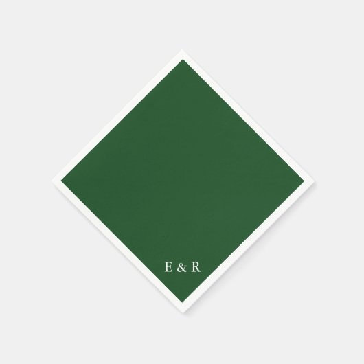 Serviette En Papier Chasseur vert couleur solide tendance (Coin)