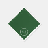 Serviette En Papier Chasseur vert couleur solide tendance (Coin)