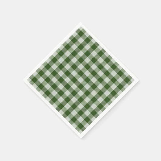 Serviette En Papier Chasseur Vert En vichy Papier Plaid Napkin (Coin)