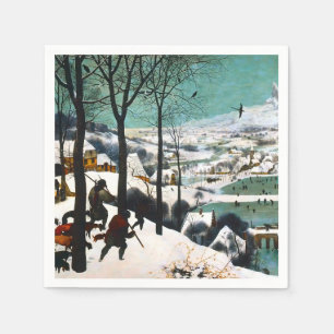 Serviette En Papier Chasseurs dans le paysage de neige Pieter Bruegel