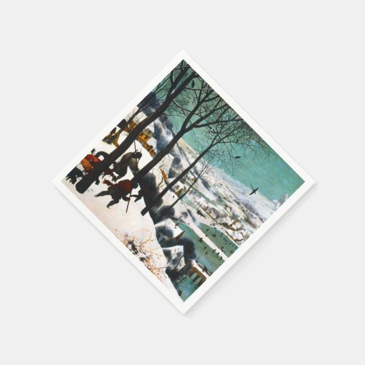 Serviette En Papier Chasseurs dans le paysage de neige Pieter Bruegel (Coin)