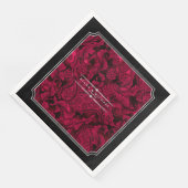Serviette En Papier Châssis gothique Paisley Burgundy ID866 (Coin)