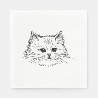 Serviette En Papier Chat