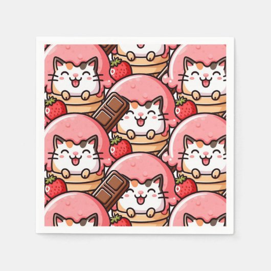 Serviette En Papier Chat à Cône (Devant)