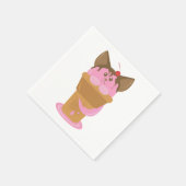 Serviette En Papier Chat à crème glacée fraise (Coin)