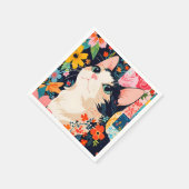 Serviette En Papier Chat à écailles florales (Coin)
