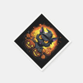 Serviette En Papier Chat à sorcière Éffrayant Halloween (Coin)
