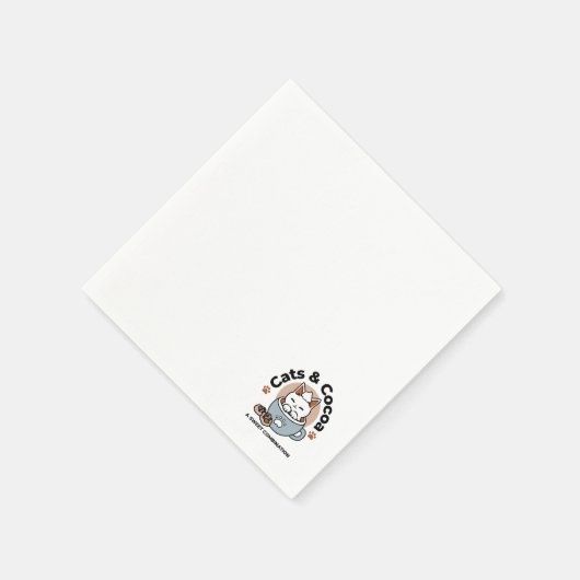 Serviette En Papier Chat adorable en Mug Conception de vacances - Chat (Coin)