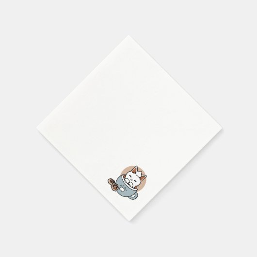 Serviette En Papier Chat adorable en Mug Conception de vacances - Chat (Coin)