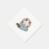 Serviette En Papier Chat adorable en Mug Conception de vacances - Chat (Coin)