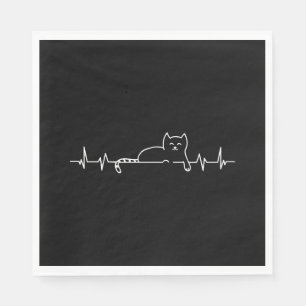 Serviette En Papier Chat amour de chaton battement de coeur Cadeau pou