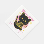 Serviette En Papier Chat animal mangeant ramène nourriture (Coin)