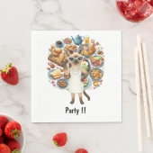 Serviette En Papier Chat avec beaucoup de nourriture festive (En situation)