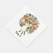 Serviette En Papier Chat avec beaucoup de nourriture festive (Coin)