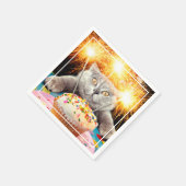 Serviette En Papier Chat Avec Cupcake Sparkler (Coin)