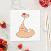 Serviette En Papier Chat avec Fleur Cute Kawaii Kitty (En situation)