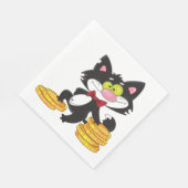 Serviette En Papier Chat Avec Papier Argent Naples (Coin)