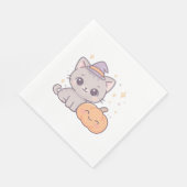 Serviette En Papier Chat avec sorcière Casquette et Citrouille sourian (Coin)