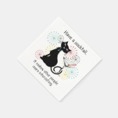 Serviette en papier Chat avec Verre à Martini (Coin)