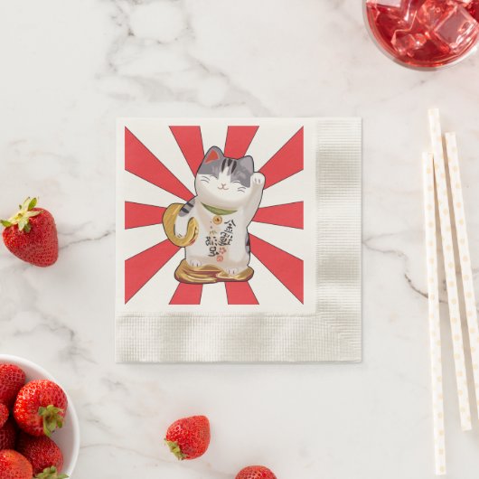 Serviette En Papier Chat B chanceux (En situation)