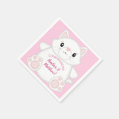 Serviette En Papier Chat Baby shower Kitty Rose (Coin)