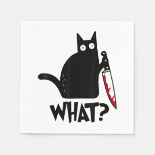Serviette En Papier Chat Ce Chat Noir Drôle Chemise Meurtre Chat Avec