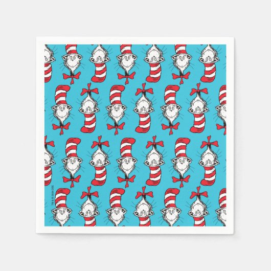 Serviette En Papier Chat Chapeauté Motif (Devant)