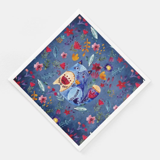 Serviette En Papier Chat Cheeky dans Flower Garden (Coin)