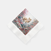 Serviette En Papier Chat chinois Art Chat Cat dans l'arbre (Coin)