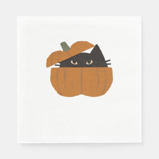 Serviette En Papier Chat citrouille Classique T-Shirt_1 (Devant)