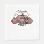 Serviette En Papier Chat Citrouille rose Coquette T-shirt surdimension (Devant)