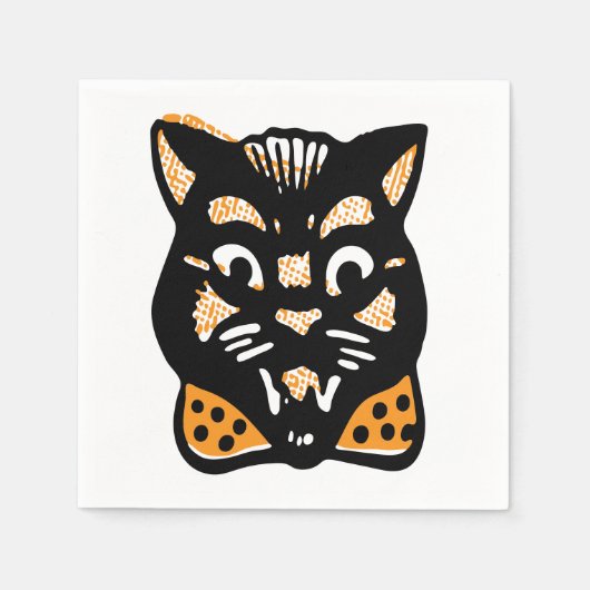 Serviette En Papier Chat classique d'Halloween (Devant)